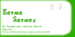 barna harnos business card